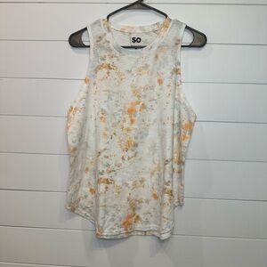 SO Women's Tie-Dye Muscle Tee - Orange and White